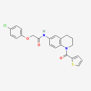 molecular formula C22H19ClN2O3S B2460767 2-(4-chlorophenoxy)-N-(1-(thiophene-2-carbonyl)-1,2,3,4-tetrahydroquinolin-6-yl)acetamide CAS No. 932506-18-8