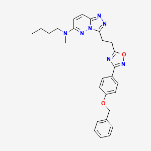 molecular formula C27H29N7O2 B2460770 3-(2-(3-(4-(benzyloxy)phenyl)-1,2,4-oxadiazol-5-yl)ethyl)-N-butyl-N-methyl-[1,2,4]triazolo[4,3-b]pyridazin-6-amine CAS No. 1116050-23-7
