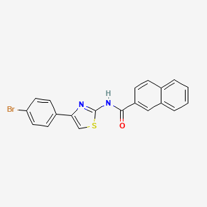 molecular formula C20H13BrN2OS B2460776 N-[4-(4-bromophenyl)-1,3-thiazol-2-yl]naphthalene-2-carboxamide CAS No. 461410-43-5