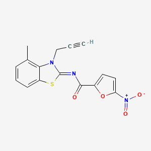 molecular formula C16H11N3O4S B2460784 N-(4-methyl-3-prop-2-ynyl-1,3-benzothiazol-2-ylidene)-5-nitrofuran-2-carboxamide CAS No. 868377-79-1