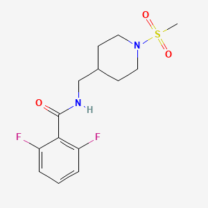 molecular formula C14H18F2N2O3S B2460793 2,6-difluoro-N-((1-(methylsulfonyl)piperidin-4-yl)methyl)benzamide CAS No. 1235385-29-1