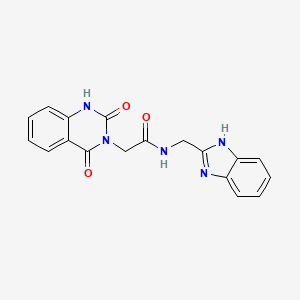molecular formula C18H15N5O3 B2460800 N-((1H-benzo[d]imidazol-2-yl)methyl)-2-(2,4-dioxo-1,2-dihydroquinazolin-3(4H)-yl)acetamide CAS No. 1207059-21-9