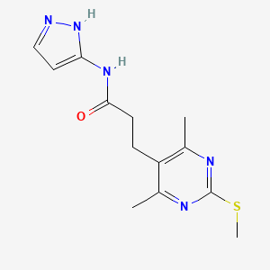 molecular formula C13H17N5OS B2460803 3-[4,6-dimethyl-2-(methylsulfanyl)pyrimidin-5-yl]-N-(1H-pyrazol-3-yl)propanamide CAS No. 1252384-15-8