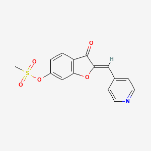 molecular formula C15H11NO5S B2460807 (2Z)-3-oxo-2-(pyridin-4-ylmethylidene)-2,3-dihydro-1-benzofuran-6-yl methanesulfonate CAS No. 622813-04-1