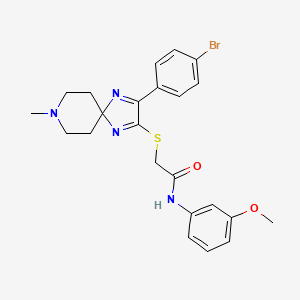 molecular formula C23H25BrN4O2S B2460811 2-((3-(4-bromophenyl)-8-methyl-1,4,8-triazaspiro[4.5]deca-1,3-dien-2-yl)thio)-N-(3-methoxyphenyl)acetamide CAS No. 1189926-10-0