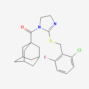 1-Adamantyl-[2-[(2-chloro-6-fluorophenyl)methylsulfanyl]-4,5-dihydroimidazol-1-yl]methanone