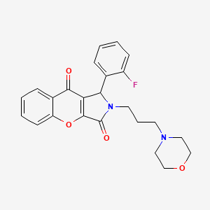 molecular formula C24H23FN2O4 B2460814 1-(2-Fluorophenyl)-2-(3-morpholinopropyl)-1,2-dihydrochromeno[2,3-c]pyrrole-3,9-dione CAS No. 848731-29-3