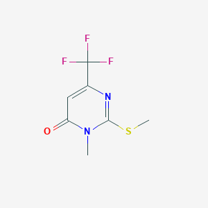 molecular formula C7H7F3N2OS B2460818 3-methyl-2-(methylsulfanyl)-6-(trifluoromethyl)-4(3H)-pyrimidinone CAS No. 156112-54-8