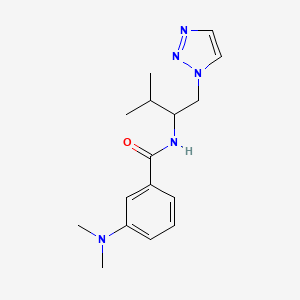 molecular formula C16H23N5O B2460819 3-(二甲氨基)-N-(3-甲基-1-(1H-1,2,3-三唑-1-基)丁烷-2-基)苯甲酰胺 CAS No. 2034382-35-7