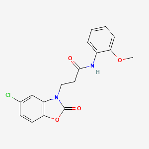 molecular formula C17H15ClN2O4 B2460820 3-(5-氯-2-氧代苯并[d]恶唑-3(2H)-基)-N-(2-甲氧基苯基)丙酰胺 CAS No. 902253-33-2