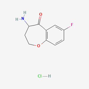 molecular formula C10H11ClFNO2 B2460822 4-Amino-7-fluoro-3,4-dihydrobenzo[b]oxepin-5(2H)-one hydrochloride CAS No. 1267820-12-1