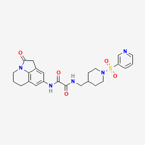 molecular formula C24H27N5O5S B2460825 N1-(2-oxo-2,4,5,6-tetrahydro-1H-pyrrolo[3,2,1-ij]quinolin-8-yl)-N2-((1-(pyridin-3-ylsulfonyl)piperidin-4-yl)methyl)oxalamide CAS No. 1428352-41-3