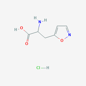 molecular formula C6H9ClN2O3 B2460830 2-Amino-3-(1,2-oxazol-5-yl)propanoic acid hydrochloride CAS No. 119377-30-9