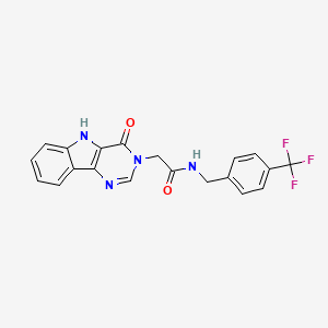 2-(4-oxo-4,5-dihydro-3H-pyrimido[5,4-b]indol-3-yl)-N-(4-(trifluoromethyl)benzyl)acetamide