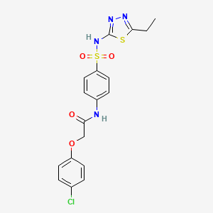 2-(4-chlorophenoxy)-N-{4-[(5-ethyl-1,3,4-thiadiazol-2-yl)sulfamoyl]phenyl}acetamide