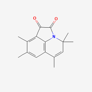 molecular formula C16H17NO2 B2460836 4,4,6,8,9-五甲基-4H-吡咯并[3,2,1-ij]喹啉-1,2-二酮 CAS No. 488734-86-7