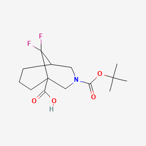 molecular formula C14H21F2NO4 B2460837 3-(Tert-butoxycarbonyl)-9,9-difluoro-3-azabicyclo[3.3.1]nonane-1-carboxylic acid CAS No. 1373028-94-4