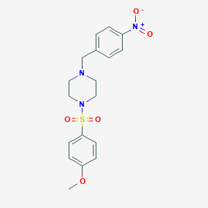 molecular formula C18H21N3O5S B246085 1-[(4-Methoxyphenyl)sulfonyl]-4-(4-nitrobenzyl)piperazine 