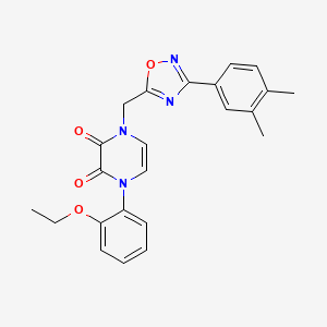 B2460852 1-((3-(3,4-dimethylphenyl)-1,2,4-oxadiazol-5-yl)methyl)-4-(2-ethoxyphenyl)pyrazine-2,3(1H,4H)-dione CAS No. 1251698-25-5