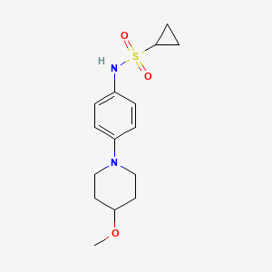 molecular formula C15H22N2O3S B2460856 N-(4-(4-甲氧基哌啶-1-基)苯基)环丙烷磺酰胺 CAS No. 1797701-24-6