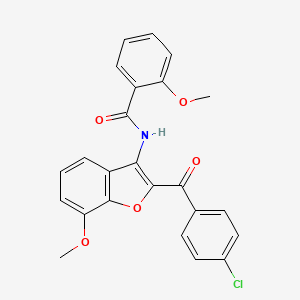 N-(2-(4-chlorobenzoyl)-7-methoxybenzofuran-3-yl)-2-methoxybenzamide