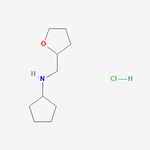 molecular formula C10H20ClNO B2460861 N-(Oxolan-2-ylmethyl)cyclopentanamine;hydrochloride CAS No. 1195901-55-3