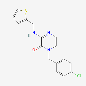 molecular formula C16H14ClN3OS B2460862 1-(4-chlorobenzyl)-3-[(2-thienylmethyl)amino]pyrazin-2(1H)-one CAS No. 941977-98-6