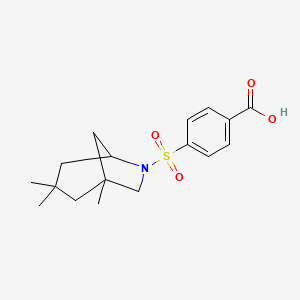 molecular formula C17H23NO4S B2460867 4-(1,3,3-Trimethyl-6-aza-bicyclo[3.2.1]octane-6-sulfonyl)-benzoic acid CAS No. 325830-48-6