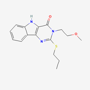 molecular formula C16H19N3O2S B2460871 3-(2-甲氧基乙基)-2-丙基硫代-5H-嘧啶并[5,4-b]吲哚-4-酮 CAS No. 888434-71-7