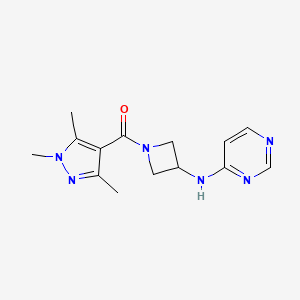 N-[1-(1,3,5-trimethyl-1H-pyrazole-4-carbonyl)azetidin-3-yl]pyrimidin-4-amine