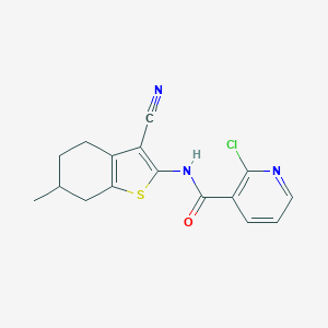 molecular formula C16H14ClN3OS B246089 2-chloro-N-(3-cyano-6-methyl-4,5,6,7-tetrahydro-1-benzothiophen-2-yl)pyridine-3-carboxamide 