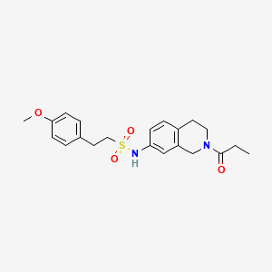 2-(4-methoxyphenyl)-N-(2-propionyl-1,2,3,4-tetrahydroisoquinolin-7-yl)ethanesulfonamide