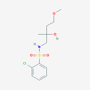 molecular formula C12H18ClNO4S B2460902 2-chloro-N-(2-hydroxy-4-methoxy-2-methylbutyl)benzenesulfonamide CAS No. 1911380-90-9