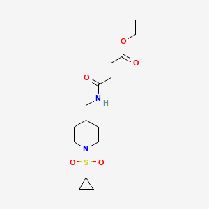 Ethyl 4-(((1-(cyclopropylsulfonyl)piperidin-4-yl)methyl)amino)-4-oxobutanoate