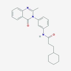 molecular formula C24H27N3O2 B2460914 3-cyclohexyl-N-[3-(2-methyl-4-oxoquinazolin-3-yl)phenyl]propanamide CAS No. 898455-26-0