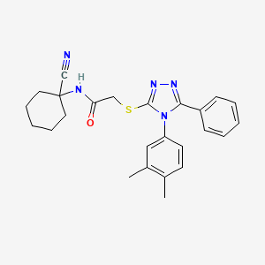 molecular formula C25H27N5OS B2460917 N-(1-cyanocyclohexyl)-2-[[4-(3,4-dimethylphenyl)-5-phenyl-1,2,4-triazol-3-yl]sulfanyl]acetamide CAS No. 731776-27-5