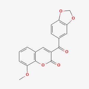 molecular formula C18H12O6 B2460918 3-(benzo[d][1,3]dioxole-5-carbonyl)-8-methoxy-2H-chromen-2-one CAS No. 2320267-85-2