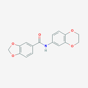 molecular formula C16H13NO5 B246093 N-(2,3-dihydro-1,4-benzodioxin-6-yl)-1,3-benzodioxole-5-carboxamide 