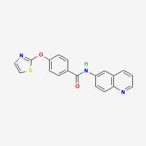 molecular formula C19H13N3O2S B2460933 N-(quinolin-6-yl)-4-(thiazol-2-yloxy)benzamide CAS No. 2034226-07-6