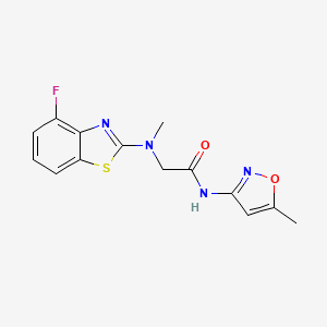 molecular formula C14H13FN4O2S B2460934 2-((4-fluorobenzo[d]thiazol-2-yl)(methyl)amino)-N-(5-methylisoxazol-3-yl)acetamide CAS No. 1396782-79-8
