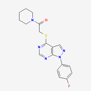 2-[1-(4-Fluorophenyl)pyrazolo[3,4-d]pyrimidin-4-yl]sulfanyl-1-piperidin-1-ylethanone