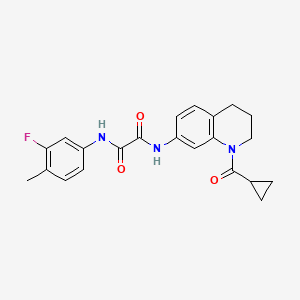 molecular formula C22H22FN3O3 B2460941 N-[1-(cyclopropanecarbonyl)-3,4-dihydro-2H-quinolin-7-yl]-N'-(3-fluoro-4-methylphenyl)oxamide CAS No. 898429-54-4