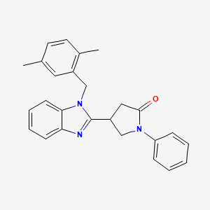 molecular formula C26H25N3O B2460946 4-[1-(2,5-dimethylbenzyl)-1H-benzimidazol-2-yl]-1-phenylpyrrolidin-2-one CAS No. 637754-71-3