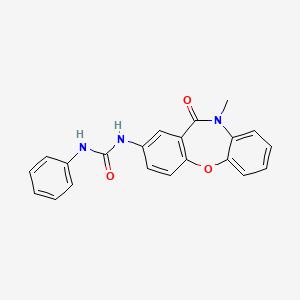molecular formula C21H17N3O3 B2460949 1-(10-Methyl-11-oxo-10,11-dihydrodibenzo[b,f][1,4]oxazepin-2-yl)-3-phenylurea CAS No. 1202976-44-0