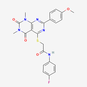 N-(4-fluorophenyl)-2-((2-(4-methoxyphenyl)-6,8-dimethyl-5,7-dioxo-5,6,7,8-tetrahydropyrimido[4,5-d]pyrimidin-4-yl)thio)acetamide