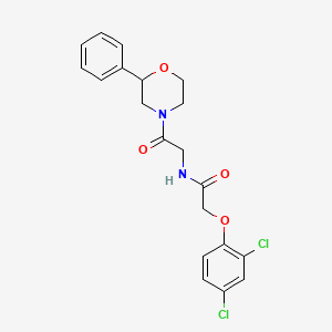 2-(2,4-dichlorophenoxy)-N-(2-oxo-2-(2-phenylmorpholino)ethyl)acetamide