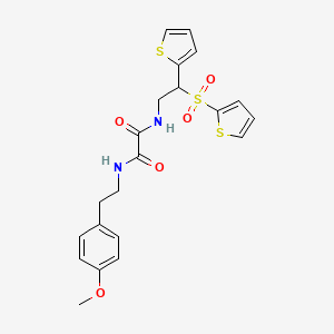 molecular formula C21H22N2O5S3 B2460961 N-[2-(4-methoxyphenyl)ethyl]-N'-[2-(2-thienyl)-2-(2-thienylsulfonyl)ethyl]ethanediamide CAS No. 896337-68-1
