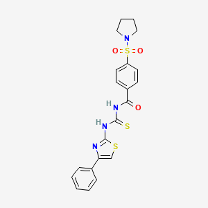 N-((4-phenylthiazol-2-yl)carbamothioyl)-4-(pyrrolidin-1-ylsulfonyl)benzamide