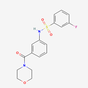 molecular formula C17H17FN2O4S B2460985 3-fluoro-N-(3-(morpholine-4-carbonyl)phenyl)benzenesulfonamide CAS No. 690643-43-7