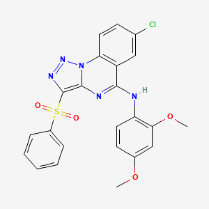 7-chloro-N-(2,4-dimethoxyphenyl)-3-(phenylsulfonyl)-[1,2,3]triazolo[1,5-a]quinazolin-5-amine